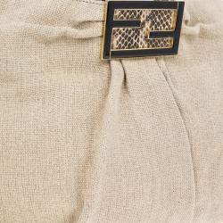 Pre Owned Fendi Beige Corda Canvas Mia Chain Handle Bag