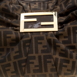 Pre Owned Fendi Brown Zucca Canvas Mia Hobo