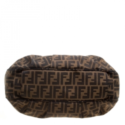 Pre Owned Fendi Brown Zucca Canvas Mia Hobo