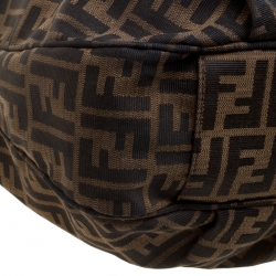 Pre Owned Fendi Brown Zucca Canvas Mia Hobo