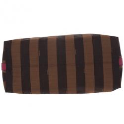 مملوكة مسبقًا Fendi Brown Pequin Hobo Bag