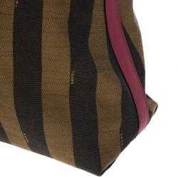 مملوكة مسبقًا Fendi Brown Pequin Hobo Bag