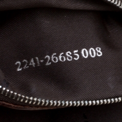 Pre Owned Fendi Off White/Brown Zucca Canvas and Leather Shoulder Bag