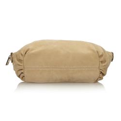 Pre Owned Fendi Beige Leather Chain Handle Tote Bag