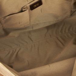Pre Owned Fendi Beige Leather Chain Handle Tote Bag
