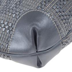 مملوكة مسبقًا Fendi Silver Leather Woven Hobo