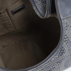 مملوكة مسبقًا Fendi Silver Leather Woven Hobo