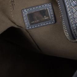 مملوكة مسبقًا Fendi Silver Leather Woven Hobo