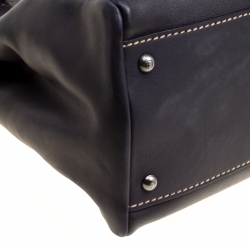 Pre Owned Fendi Black/Bronze Seleria Leather Large Peekaboo Top Handle Bag