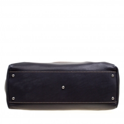 Pre Owned Fendi Black/Bronze Seleria Leather Large Peekaboo Top Handle Bag