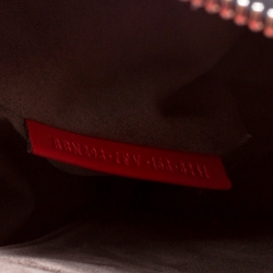 Pre Owned Fendi Red Leather Whipstitch Dotcom Top Handle Bag