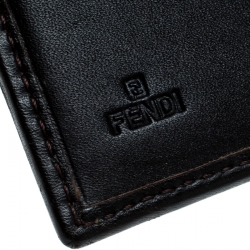 Pre Owned Fendi Tobacco Zucca Canvas and Leather Compact Wallet
