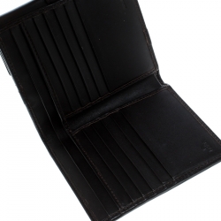 Pre Owned Fendi Tobacco Zucca Canvas and Leather Compact Wallet