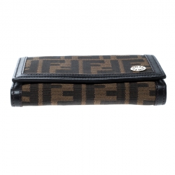 Pre Owned Fendi Brown Zucca Canvas Continental Wallet