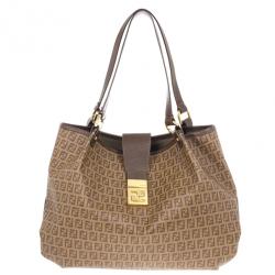 مملوكة مسبقًا Fendi Brown Zucca Coated Canvas Tote
