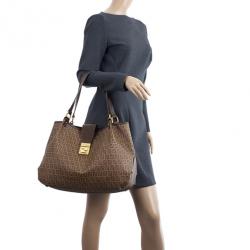 مملوكة مسبقًا Fendi Brown Zucca Coated Canvas Tote