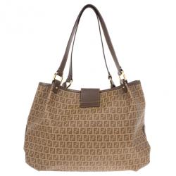 مملوكة مسبقًا Fendi Brown Zucca Coated Canvas Tote