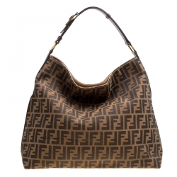 Pre Owned Fendi Tobacco Zucca Canvas Hobo
