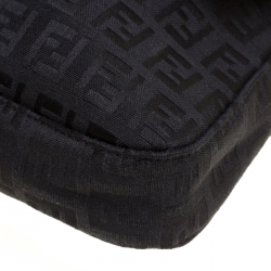 Pre Owned Fendi Black Zucchino Canvas Mama Baguette Bag