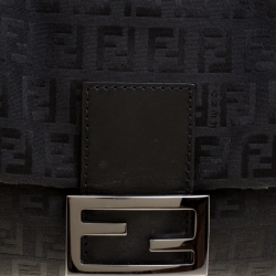 Pre Owned Fendi Black Zucchino Canvas Mama Baguette Bag