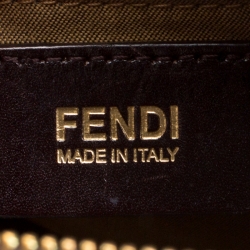 Fendi Brown Zucca Canvas Mini Top Handle Boston Bag