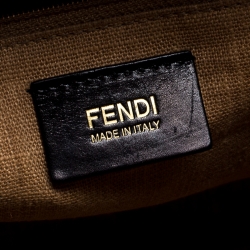 Pre Owned Fendi Brown/Multicolor Graffiti Print Coated Canvas Roll Tote