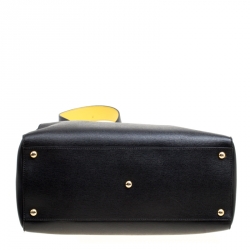 Pre Owned Fendi Black Leather 2Jours Top Handle Bag