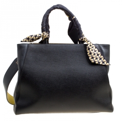 Pre Owned Fendi Black Leather 2Jours Top Handle Bag