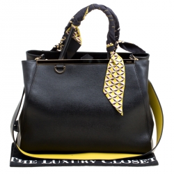 Pre Owned Fendi Black Leather 2Jours Top Handle Bag