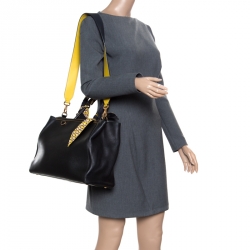 Pre Owned Fendi Black Leather 2Jours Top Handle Bag