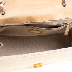 Pre Owned Fendi Multicolor Canvas, Leather and Crocodile Silvana Top Handle Bag