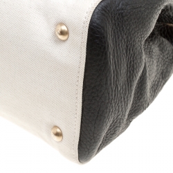 Pre Owned Fendi Multicolor Canvas, Leather and Crocodile Silvana Top Handle Bag