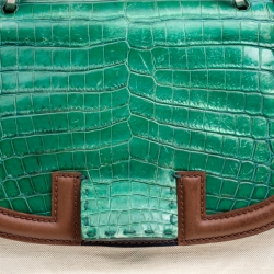 Pre Owned Fendi Multicolor Canvas, Leather and Crocodile Silvana Top Handle Bag