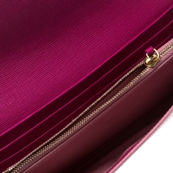 Pre Owned Fendi Pink Leather Crayons Continental Wallet
