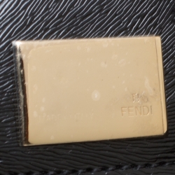 Pre Owned Fendi Black Zucca Canvas Chef Chain Link Hobo