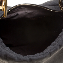 Pre Owned Fendi Black Zucca Canvas Chef Chain Link Hobo