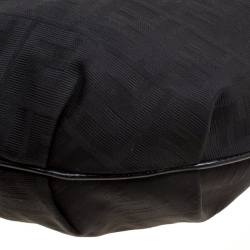 Pre Owned Fendi Black Zucca Canvas Chef Chain Link Hobo