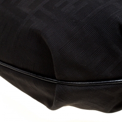 Pre Owned Fendi Black Zucca Canvas Chef Chain Link Hobo