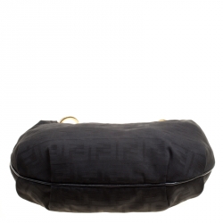 Pre Owned Fendi Black Zucca Canvas Chef Chain Link Hobo