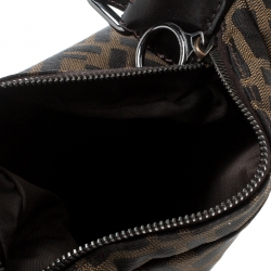 Pre Owned Fendi Tobacco Zucca Canvas and Leather Oyster Hobo