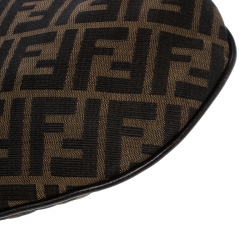 Pre Owned Fendi Tobacco Zucca Canvas and Leather Oyster Hobo