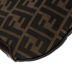 Pre Owned Fendi Tobacco Zucca Canvas and Leather Oyster Hobo