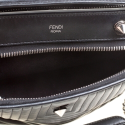 Pre Owned Fendi Black Quilted Leather Dotcom Click Shoulder Bag