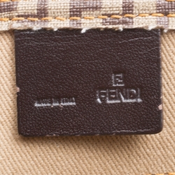 Pre Owned Fendi Brown Zucca and Zucchino Coated Canvas Square Tote