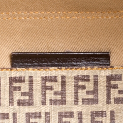 Pre Owned Fendi Brown Zucca and Zucchino Coated Canvas Square Tote