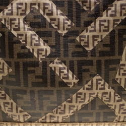 Pre Owned Fendi Brown Zucca and Zucchino Coated Canvas Square Tote