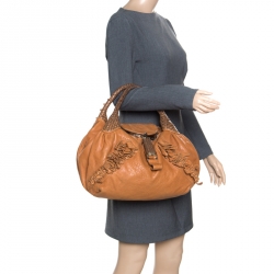 Pre Owned Fendi Brown Leather Spy Bag