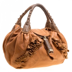 Pre Owned Fendi Brown Leather Spy Bag