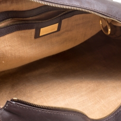 Pre Owned Fendi Dark Brown Leather Diavolo Trapezio Tote