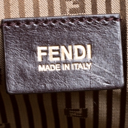 Pre Owned Fendi Brown Leather Chameleon Shopping Tote